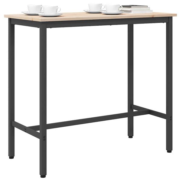 vidaXL galds Dabiska 100 x 50 x 91 cm Inženieru koks un tērauds