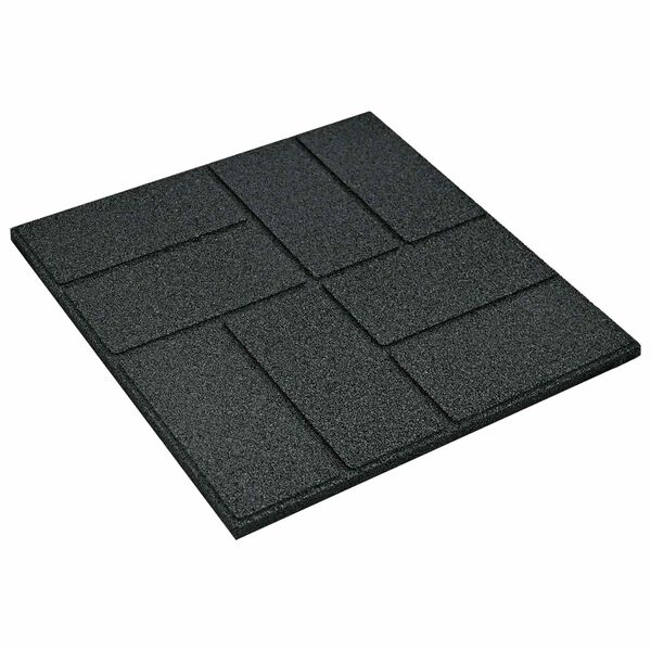 vidaXL Soļu Akmens 6 pcs Melns 40,5 x 40,5 x 2 cm Gumija
