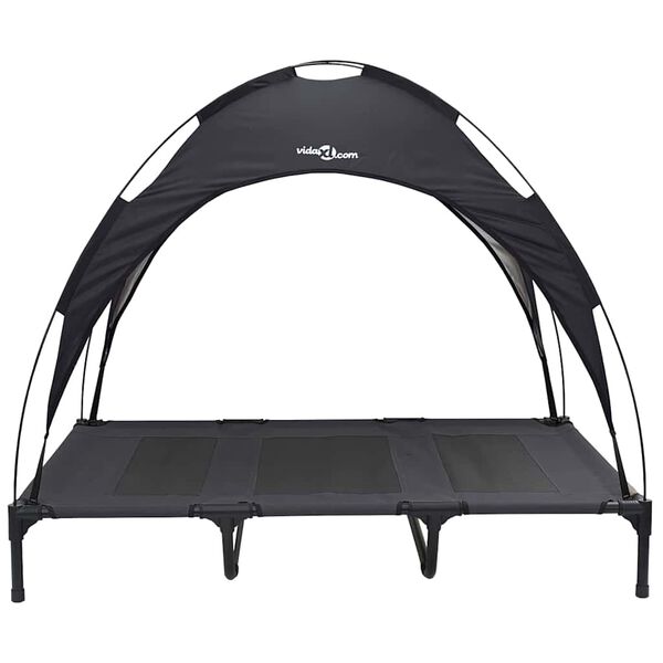 vidaXL Suņu gulta Melna 122 x 93 x 106,5 cm Tērauds