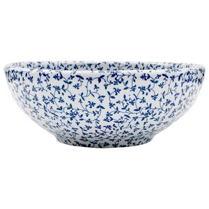 vidaXL izlietne, liekama uz virsmas, balta ar zilu, apaļa, &Phi;41x14 cm