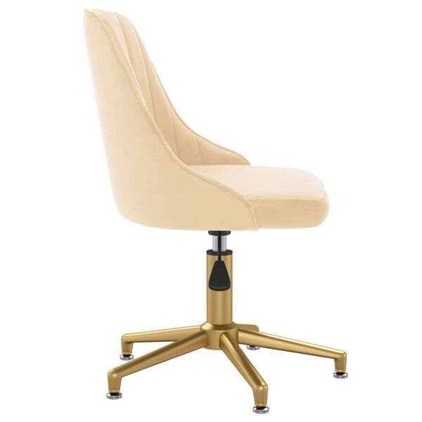 vidaXL grozāms virtuves krēsls, krēmkrāsas samts