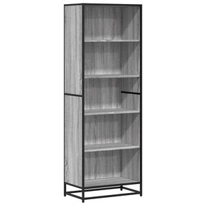 vidaXL grāmatu plaukts, pelēka koka, 60x35x170,5 cm, inženierijas koks