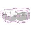 vidaXL 7-daļīgs dārza dīvāna komplekts,matrači, gai&scaron;i pelēka PE pinums