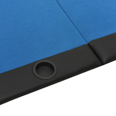 vidaXL pokera galda virsma 10 personām, saliekama, zila, 208x106x3 cm