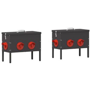 vidaXL Vistas barotava 2 pcs Melna 41,5 x 20,5 x 33 cm