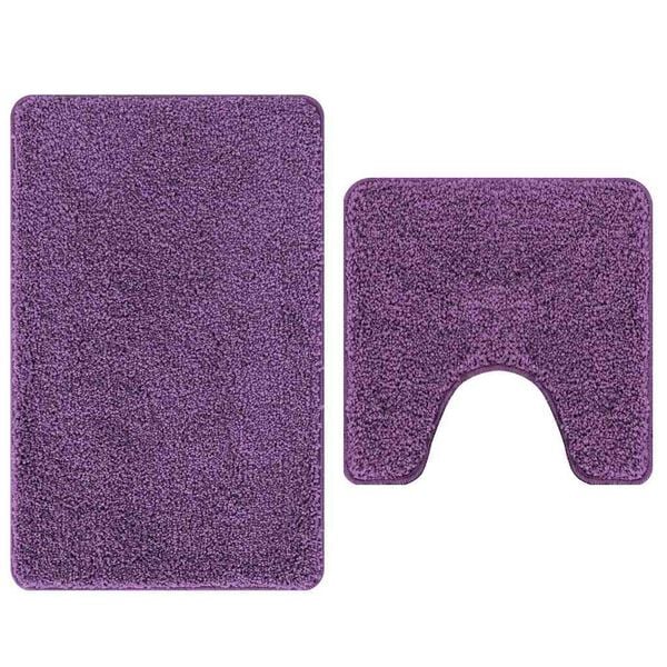 vidaXL Antislip vannas paklāju komplekts 2 pcs Violeta PP