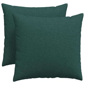 vidaXL Dīvāna spilveni 2 pcs Tum&scaron;i zaļ&scaron; 50 x 50 cm audums