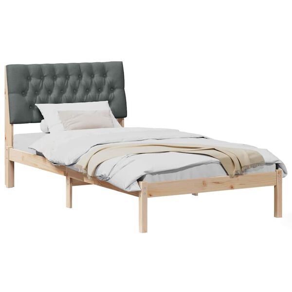 vidaXL Gultas rāmis ar polsterētu galvas balstu Brūna 100 x 200 cm