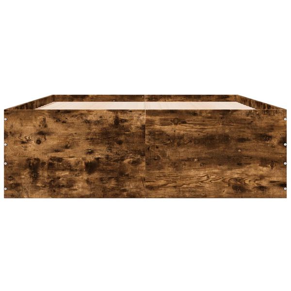 vidaXL gultas rāmis, ozolkoka krāsā, 135x190 cm, inženierijas koks