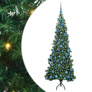 vidaXL Stūra mākslīgais Ziemassvētku koks Zaļa 180 cm PVC un metāls