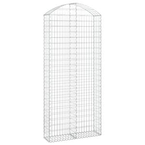 vidaXL arkveida gabiona grozs, 100x30x220/240 cm, cinkota dzelzs