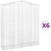 vidaXL arkveida gabiona grozi, 6 gb., 200x50x220/240cm, cinkota dzelzs