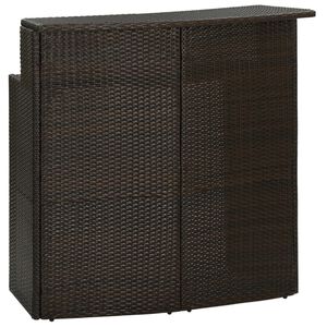 vidaXL dārza bāra galds, 120x55x110 cm, brūna PE rotangpalma