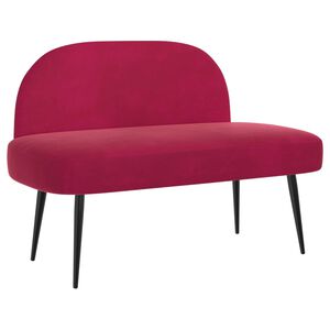 vidaXL Mīkstināta beņķis ar aizmuguri Vīnsarkans 110 x 60 x 76 cm