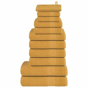vidaXL 12 daļu dvieļu komplekts, FROGN, zelta krāsā, 360 g/m&sup2;