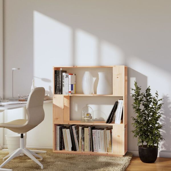 vidaXL grāmatu plaukts, 80x25x101 cm, priedes masīvkoks