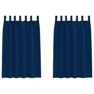 vidaXL Aizkari ar Gredzeniem, kas Aizliedz Gaismu 2 pcs Tum&scaron;i zils