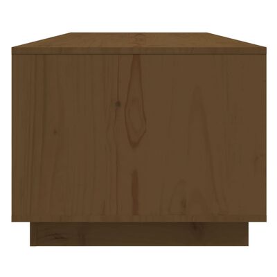 vidaXL kafijas galdiņš, medus brūns, 110x50x40 cm, priedes masīvkoks