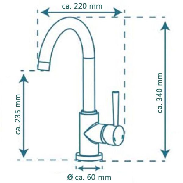 SCH&Uuml;TTE jaucējkrāns ar apaļu snīpi CORNWALL, hromēts