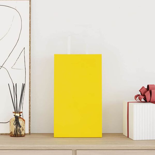 vidaXL papīra maisiņi 50 gab. ar rokturiem, dzelteni, 21x11x36 cm