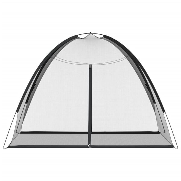 vidaXL insektu tīkls Mongolia ar durvīm 220, melns, 200x150x140 cm