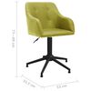 vidaXL grozāmi virtuves krēsli, 2 gab., zaļ&scaron; audums
