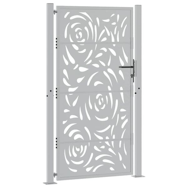 vidaXL dārza vārti, 100x175 cm, laikapstākļiem izturīgs tērauds, liesmas dizains