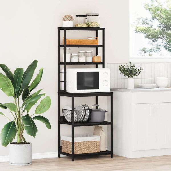 vidaXL Virtuves plaukts Melns ozolkoks 60 x 40 x 168 cm