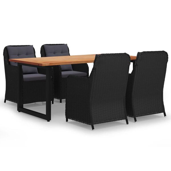 vidaXL 5-daļīgs dārza mēbeļu komplekts ar matračiem, PE rotangpalma