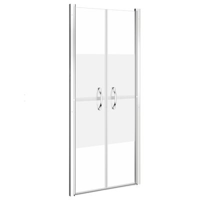vidaXL dušas durvis, 81x190 cm, ESG, pusmatētas