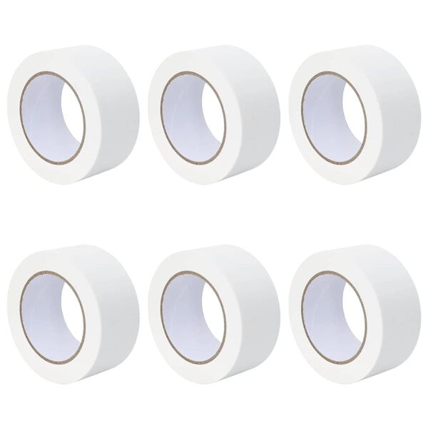 vidaXL Gleznotāja maskē&scaron;anas lentes 6 pcs Balts 50mm x 50m Papīrs