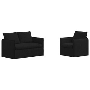 vidaXL Dīvānu komplekts 2 pcs Melna 196 x 82 x 85 cm audums