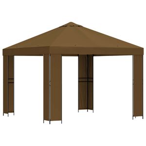 vidaXL Nojume 3 x 3 m Pelēkbrūna Poliesters un tērauds 190 gsm