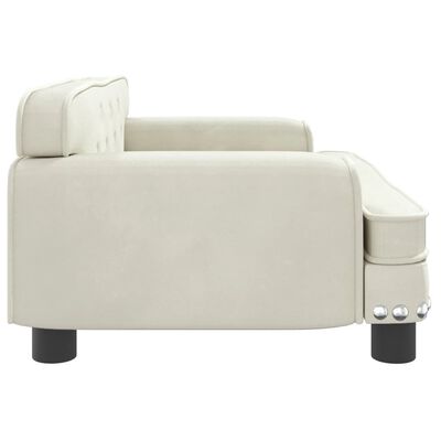 vidaXL bērnu dīvāns, krēmkrāsas, 70x45x30 cm, samts