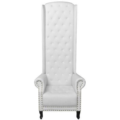 vidaXL krēsls ar augstu atzveltni, balta mākslīgā āda