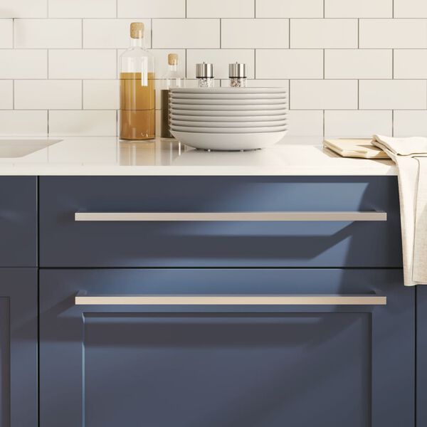 vidaXL skapja rokturi, 10 gab., sudraba, 480 mm, nerūsējo&scaron;ais tērauds