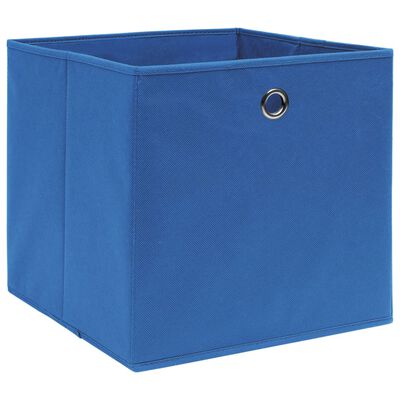 vidaXL uzglabāšanas kastes, 10 gab., zilas, 32x32x32 cm, audums