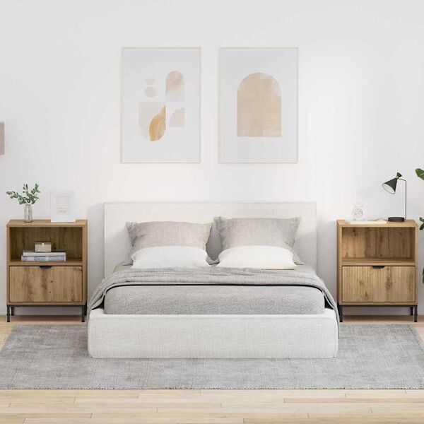 vidaXL Nakts skapītis 2 pcs amatnieku ozola 49 x 36 x 61 cm