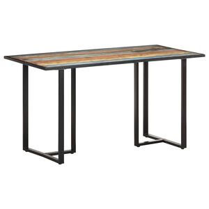 vidaXL virtuves galds, 140 cm, pārstrādāts masīvkoks