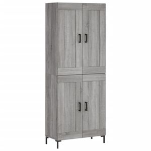 vidaXL augstais skapis, pelēks, 69,5x34x180 cm, inženierijas koks