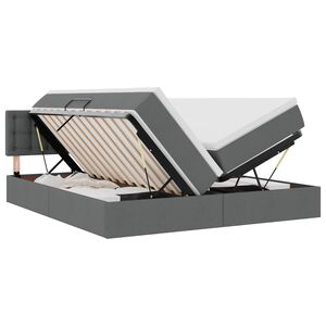 vidaXL Glabā&scaron;anas gulta Tum&scaron;i pelēks 180 x 200 cm Mākslīgā āda