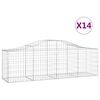 vidaXL arkveida gabiona grozi, 14 gb., 200x50x60/80 cm, cinkota dzelzs