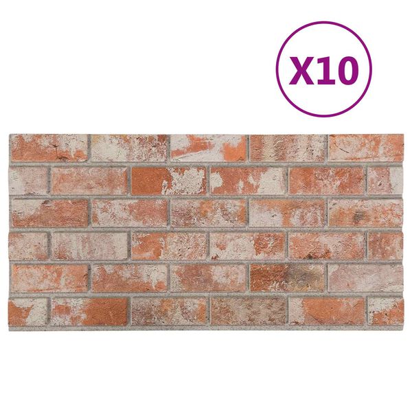 vidaXL Sienas paneļi 10 pcs Oranža 100 x 50 cm EPS putas