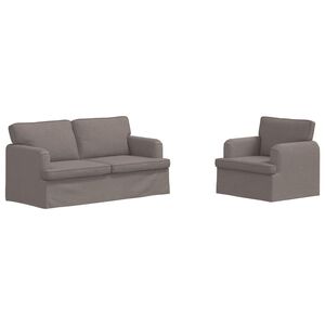 vidaXL Dīvānu komplekts 2 pcs Pelēkbrūna 162 x 80 x 85 cm audums