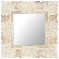 vidaXL spogulis, balts, 50x50 cm, mango masīvkoks