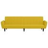 vidaXL 2-vietīga dīvāngulta, dzeltens samts