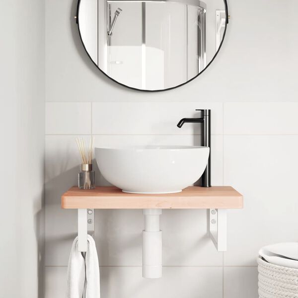 vidaXL izlietnes plaukts, stiprināms pie sienas, tērauds, dižskābardis