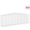 vidaXL arkveida gabiona grozi, 25gb., 400x50x120/140cm, cinkota dzelzs