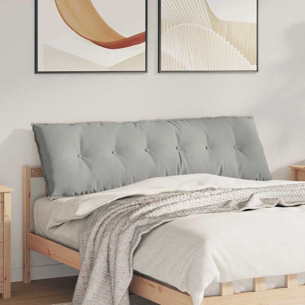 vidaXL Atpakaļ spilvens Gai&scaron;i pelēks 160 x 50 cm Mikrofibra