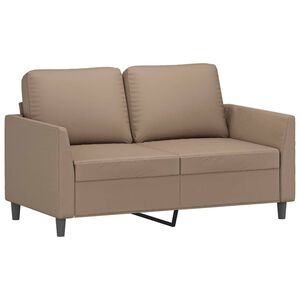 vidaXL divvietīgs dīvāns, kapučīno krāsa, 120 cm, mākslīgā āda